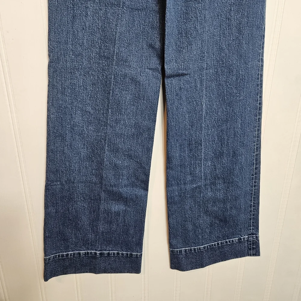 J.Crew Wide Leg Jeans 25T High Rise Tall Stretch Blue Denim Classic Fit NWT